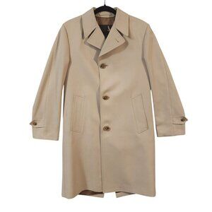 Gleneagles Men Beige Modern Classic Trench Coat Rain Repellent Button-Up Sz 36R
